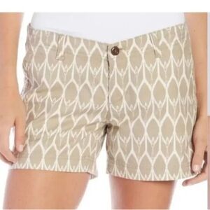 THE NORTH FACE Maywood Shorts‎ Womens Size 6 Long Linen Blend Kkaki Beige White